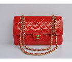 2015 Chanel 2.55 Series Bags Red Patent Leather 1112 Gold 1112
