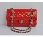 2015 Chanel 2.55 Series Bags Red Patent Leather 1112 Silver 1112