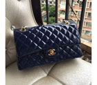 2015 Chanel 2.55 Series Flap Bag Original Patent Leather 1112 Blue with Gold 1112