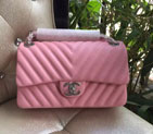 2015 Chanel 2.55 Series Flap Bag Original Sheepskin Leather 1112 Pink with Silver 1112
