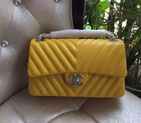2015 Chanel 2.55 Series Flap Bag Original Sheepskin Leather 1112 Yellow with Silver 1112