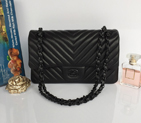 2015 Chanel 2.55 Series Flap Bag Sheepskin Leather 1112 Black 1112