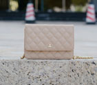 2015 Chanel A33814 Apricot Caviar Leather mini Flap Bag Gold A33814