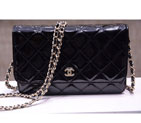 2015 Chanel A33814 Black Original Patent Leather mini Flap Bag Gold A33814