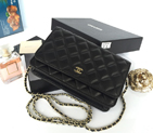 2015 Chanel A33814 Original Sheepskin Leather Flap Bag in Black with Gold A33814