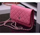 2015 Chanel A33814 Pink Original Patent Leather mini Flap Bag Silver A33814
