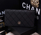 2015 Chanel Bi-Fold Wallet in Original Leather A9555 Black A9555