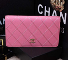 2015 Chanel Bi-Fold Wallet in Original Leather A9555 Pink A9555