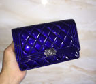 2015 Chanel Boy WOC Mini bag Original Patent Leather Blue A9301