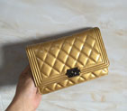 2015 Chanel Boy WOC Mini bag Original Patent Leather Gold A9301