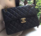 2015 Chanel Briefcase Bag Original Leather A37009 Black A37009