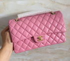 2015 Chanel Classic Flap Bag 1112 Original Lambskin Leather Pink with Gold Hardware 1112