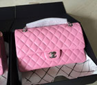 2015 Chanel Classic Flap Bag 1112 Original Lambskin Leather Pink with Silver Hardware 1112
