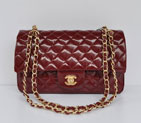 2015 Chanel Classic Flap Bag 1112 Original Patent Leather Claret with Gold Hardware 1112