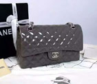 2015 Chanel Classic Flap Bag 1112 Original Patent Leather Grey with Silver Hardware 1112
