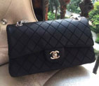 2015 Chanel Classic Flap Bag 2.55 Series Original Calfskin Leather 1112 Black Silver 1112