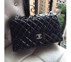 2015 Chanel Classic Flap Bag Black Original Patent Leather 1113 1113