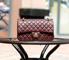 2015 Chanel Classic Flap Bag Burgundy Sheepskin leather A37586 Gold A37586