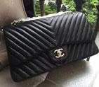 2015 Chanel Classic Flap Bag Original Sheepskin Leather 1113 Black with Gold 1113