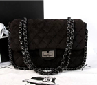 2015 Chanel Classic Flap Bag Villus A00187 Black A00187