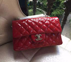 2015 Chanel Classic Flap Bags Original Patent Leather A1116 Dark Red A1116