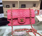 2015 Chanel Classic Flap Bags Python Leather A1116 Rose A1116