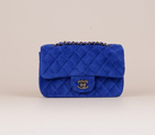 2015 Chanel Classic mini Flap Bag Black Villus 1117 Blue 1117