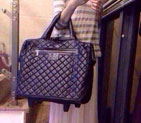 2015 Chanel CoCo Cocoon Quilted Nylon Trolley Case A47205 Black A47205