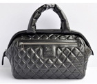 2015 Chanel Coco Cocoon Satchel Bag Sheepskin A47205 Black A47205