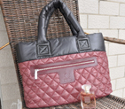 2015 Chanel Coco Cocoon Tote Bag Eiderdown A92259 Red&Black A92259