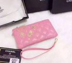 2015 Chanel Coin Purse Pink Sheepskin Leather A2207 A2207