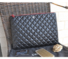 2015 Chanel Computer Bag Sheepskin Leather A82044 Black with Silver A82044