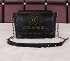 2015 Chanel Cruise shoulder Bag Sheepskin Leather A68058 Black A68058