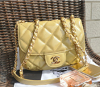 2015 Chanel Flap Bag Iridescent Leather A94759 Apricot A94759