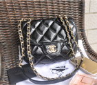 2015 Chanel Flap Bag Iridescent Leather A94759 Black A94759