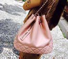 2015 Chanel Hobo Shoulder Bag in Sheepskin Leather A58016 Pink A58016