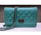 2015 Chanel LE Boy A33815 Original Sheepskin Leather Flap Shoulder Bags SkyBlue with Silver A33815