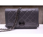 2015 Chanel LE Boy A33815 Light Caviar Leather Flap Shoulder Bags Gray with Black Polished A33815