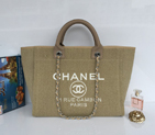 2015 Chanel Large Canvas Tote Shopper Bag A68046 Apricot A68046