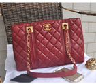 2015 Chanel Large Shopping Bag Lambskin Leather A8209 Burgundy A8209