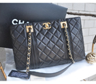 2015 Chanel Large Shopping Bag Original Lambskin A90428 Black A90428