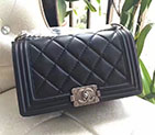 2015 Chanel Le Boy Flap Shoulder Bag Original Leather A92105 in Black A92105
