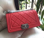2015 Chanel Le Boy Flap Shoulder Bag Original Leather A92105 in Red A92105