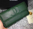 2015 Chanel Matelasse Bi-Fold Wallet Calfskin Leather A66608 ArmyGreen A66608