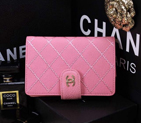 2015 Chanel Matelasse Bi-Fold Wallet Original Leather A9558 Pink A9558