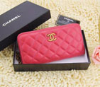 2015 Chanel Matelasse Original Leather Zip Around Wallet A219004 Rose A219004
