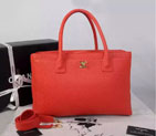 2015 Chanel Red Original leather Tote Shoulder Bag A67007 with Gold A67007