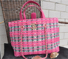 2015 Chanel Shopper Bag Fabric & Leather A68027 Rose A68027