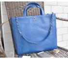 2015 Chanel Shopper Tote Bag Calfskin Leather A90396 Royalblue A90396