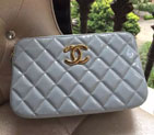 2015 Chanel Shoulder Bag Original patent Leather A99250 Light Blue A99250